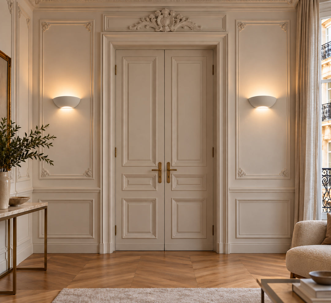 T6223 Curved Plaster Wall Light (Integrated Emergency Option)