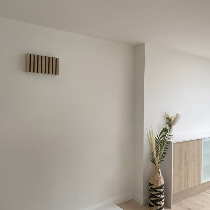 SW9281 Natural Wood Oak/Walnut Slat Scandi Wall Panel Light (With Emergency Option)